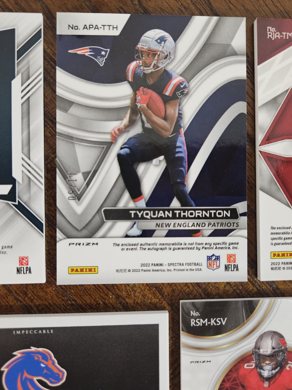 (5) 2020 & 2022 PANINI FOOTBALL ROOKIE PATCH AUTO d RPA CARDS NMMT