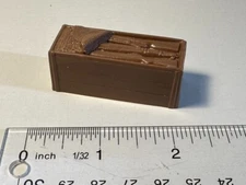 Marx 1950/60's crate with rifles from Fort Apahe playset.