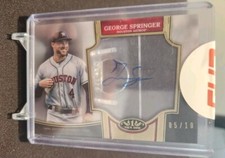 2020 Topps Tier One George Springer Clear One Auto /10 #CIA-GS Astros Blue Jays