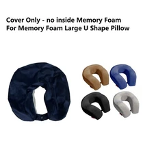 Navy Washable Velvet Cover 4 Bookishbunny Large U Shape Memory Foam Cover Only