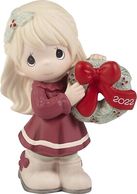 Precious Moments 221001 MAY YOUR CHRISTMAS WISHES COME TRUE 2022 Figurine Girl