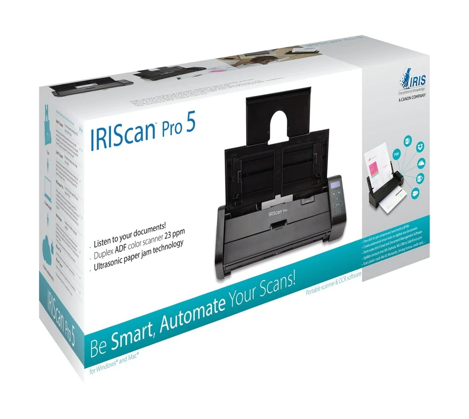 IRIScan Pro 5 Color Portable Duplex Document Scanner, Auto Document Feeder (A... - Image 3 of 4