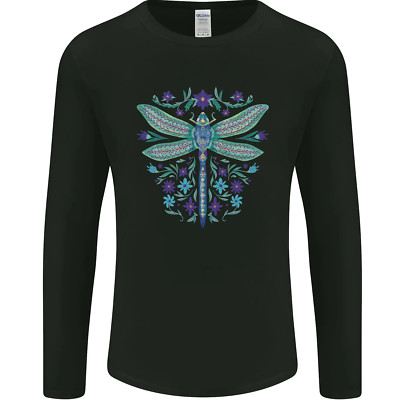 A Floral Dragonfly Herren Langarm T-Shirt