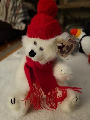 TY Plush Peppermint ''Love Me True!'' Jointed Polar Bear w/Tag holiday winter
