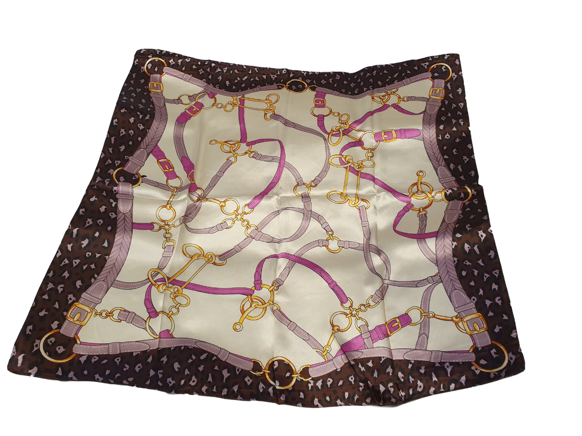 DESIGNER STYLE SOFT SATIN CHAINS BELTS PRINT LADIES SCARF SHAWL