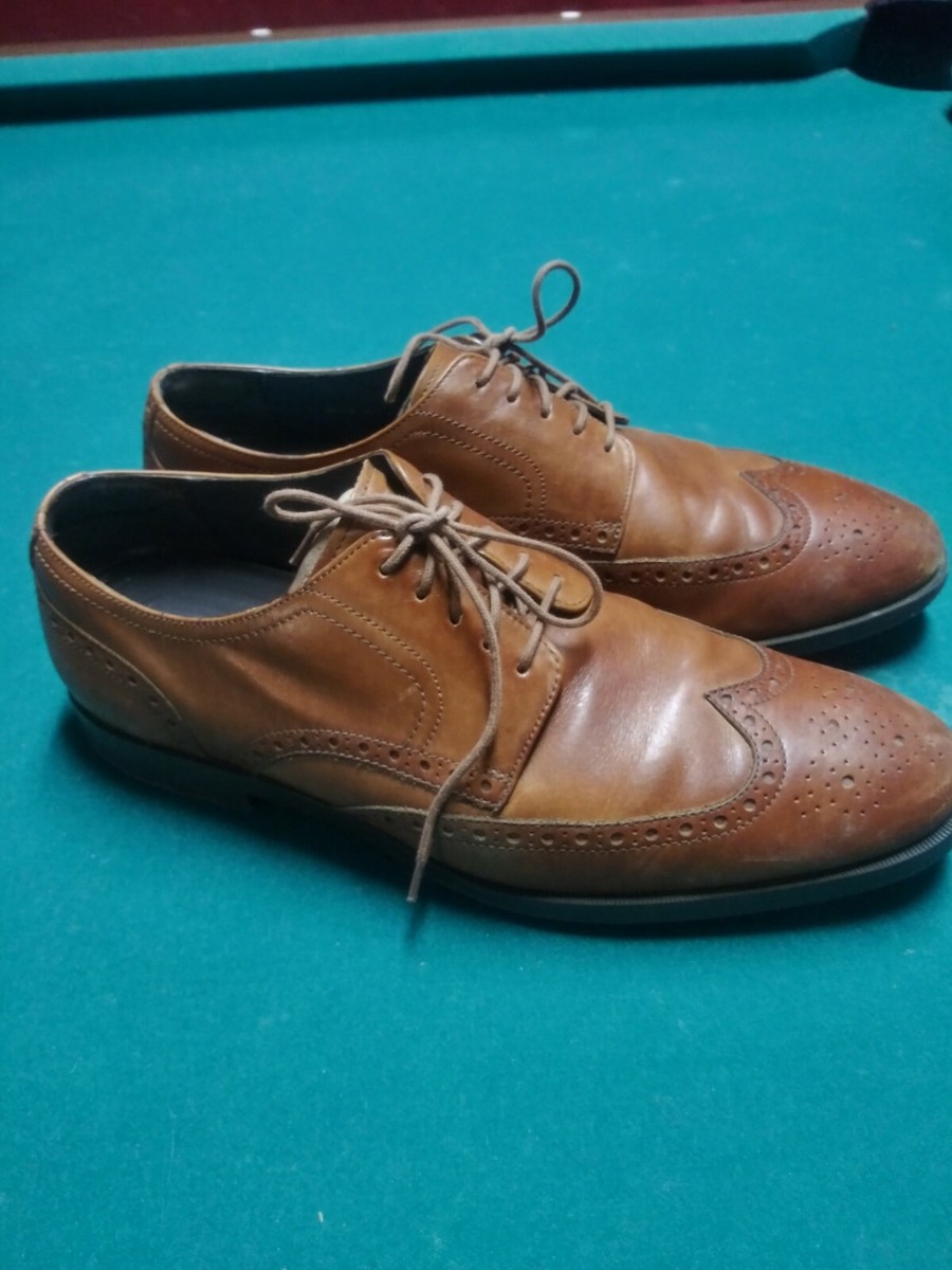 COLE HAAN GRAND OS MENS 10.5 M BROWN WINGTIP OXFORD LOAFERS  display picture 3