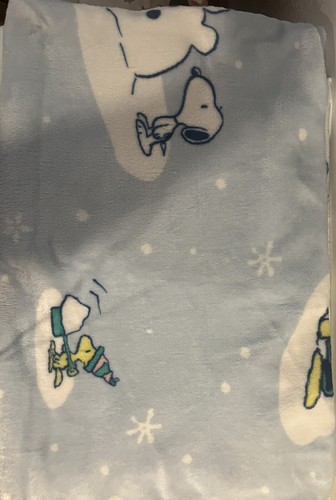 Peanuts Charlie Brown Snoopy Blue Baby Blanket 55x45 - Picture 3 of 7