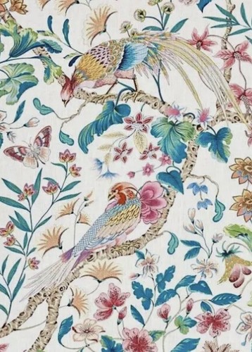 Scalamandre Curtain Fabric 'BOTANY BAY - PERENNIAL GARDEN' 3.5 METRES Linen Mix - 第 6/7 張圖片