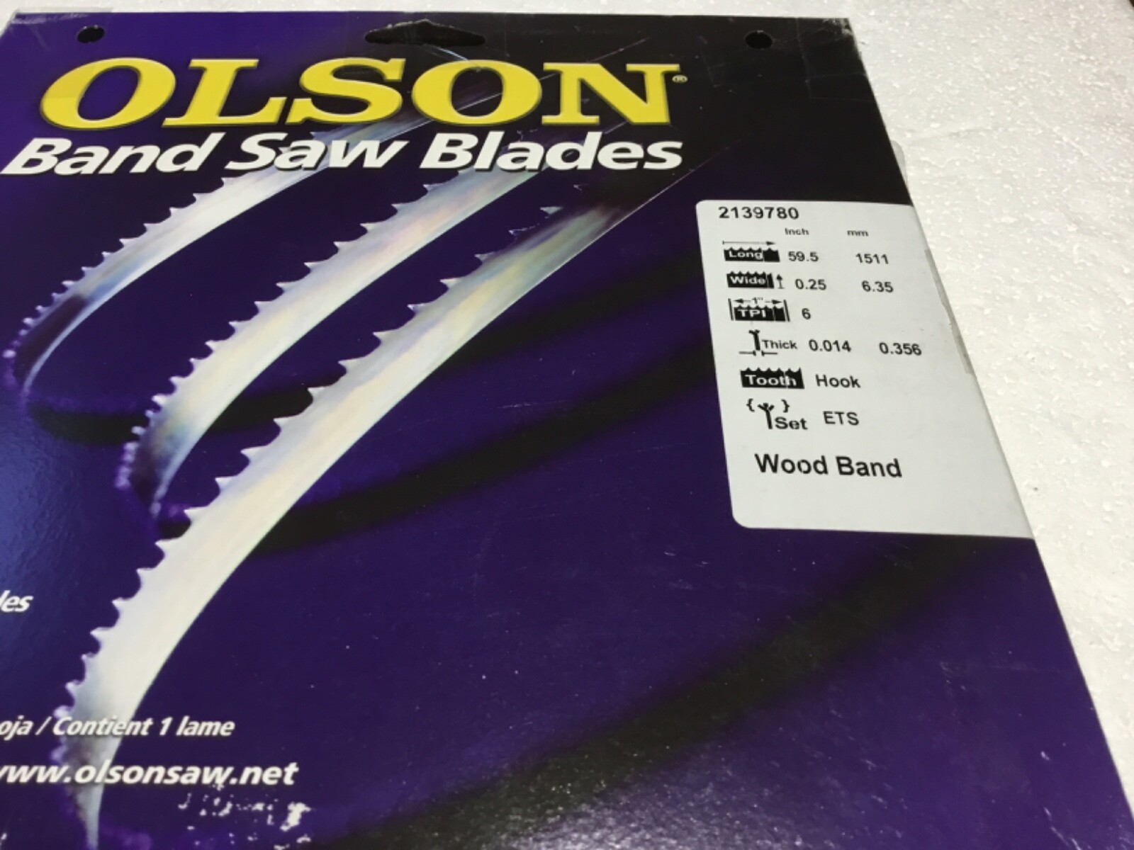 OLSON 59.5x0.25x6TPI Band Saw Blade New in Box