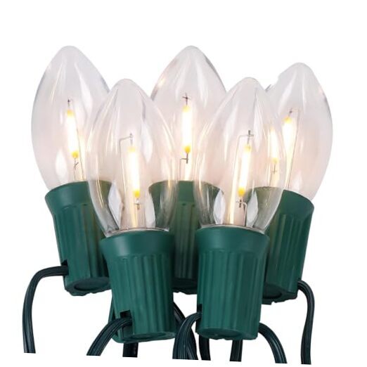 C9 Christmas String Lights,Shatterproof Outdoor Lights for 100 FT Warm White