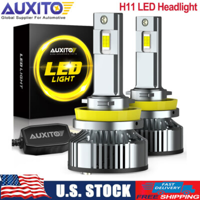 AUXITO H11 LED Headlight Kit High Low Beam 400% Super Bright 6500K White Bulbs