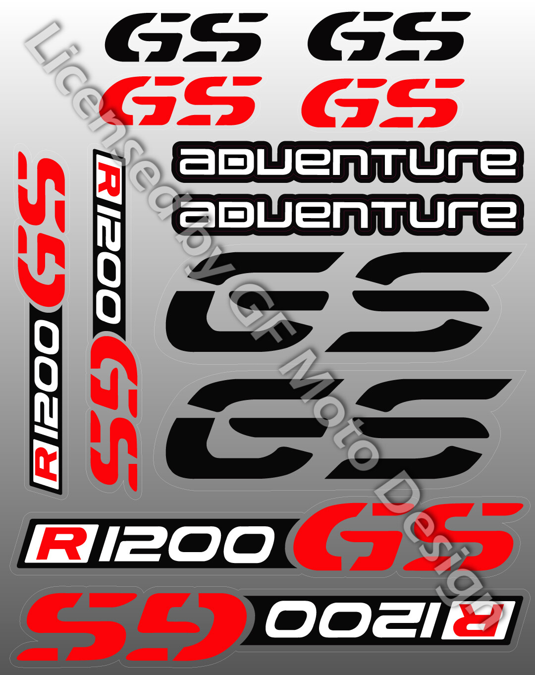 BMW Motorrad GS Adventure Professional Decal set Sticker Decals R1200GS ...