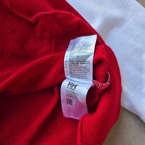 Helly Hansen Hoodie Pullover Embroidered Logo White/Red/Blue Mens Large/XL - Picture 11 of 11