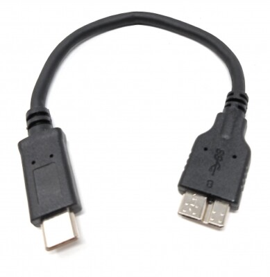 USB 3.1 Kabel 17 cm Typ C Stecker zu 3.0 Micro B Stecker Adapter in Schwarz