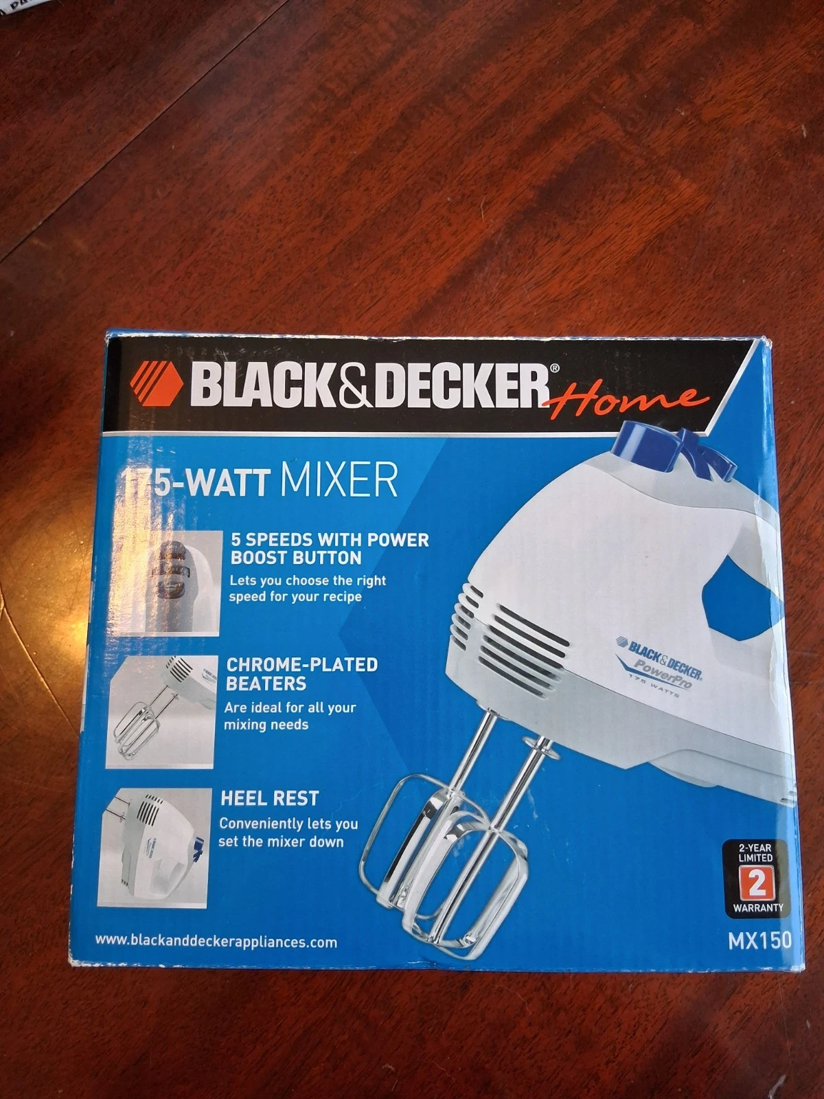 Black & Decker Home 175 Watt Hand Held Kitchen Mixer Open Box In Plastic