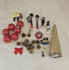 Assorted Mixed Lot Various Holiday Christmas Tree Decoration Ornaments Figurines