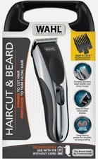 Wahl Cordless Haircut  Beard Kit   Model 9649 22-Piece, Black Guards   New