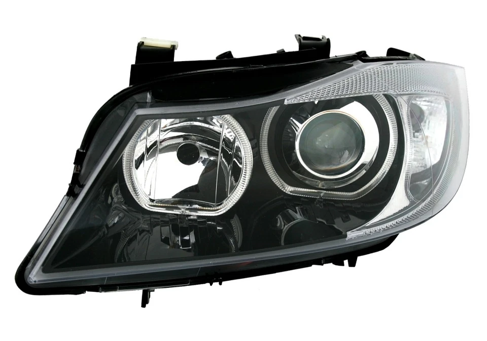 CCFL Angel Eyes Scheinwerfer Schwarz Weiße Ringe für BMW 3er E90 E91 2005-2008 - Bild 4 von 4