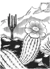 Atherton 9x12 Original Expressionism Acrylic Painting "Desert flower" signed