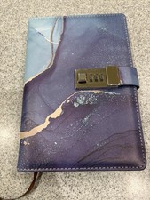 Marble Diary with Lock for Girls and Women, A5 Leather Locked Journal for Teen G