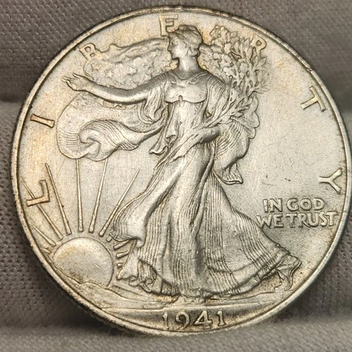1941 P Walking Liberty Half Dollar - 90% Silver - AU Condition - WL-41p