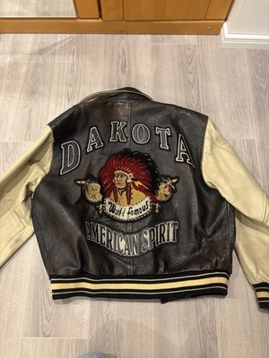 *DAKOTA USA VINTAGE LEDERJACKE*AMERICAN SPIRIT INDIANER*BEIGE*GR: XL*TIP TOP