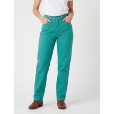 Vintage Wrangler Jeans Teal High Rise High Waist Made In USA Women  s Size 9 X 32
