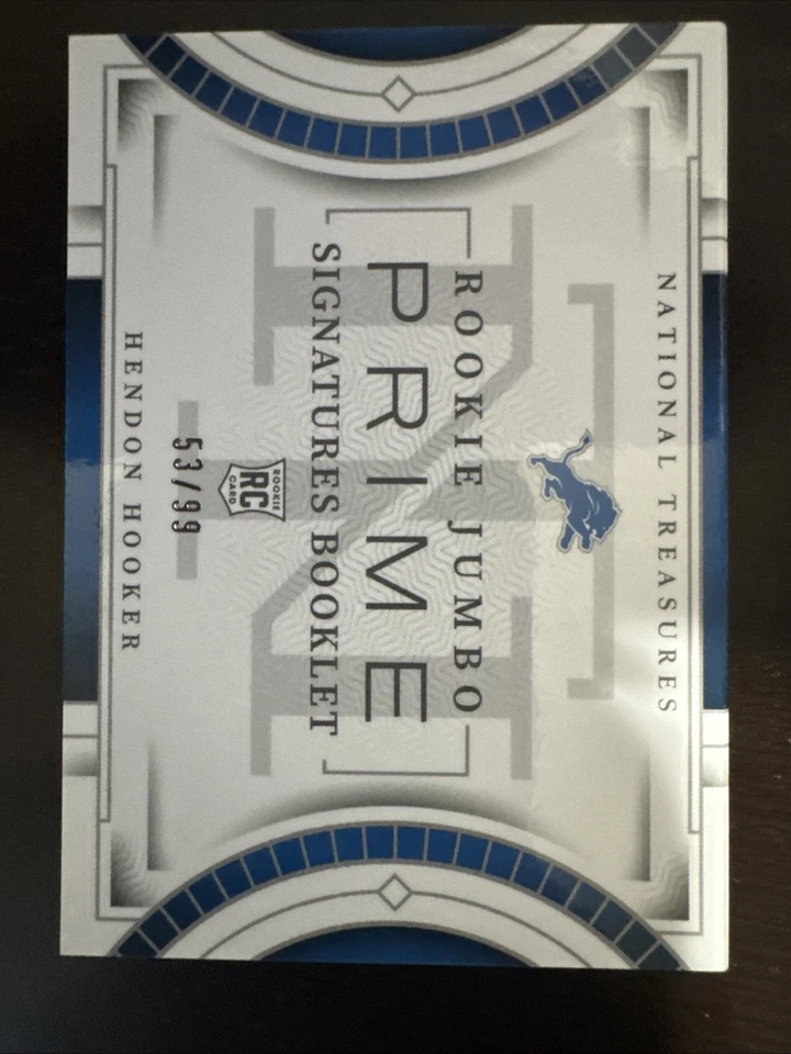 Hendon Hooker 2023 Panini National Treasures Rookie Jumbo Patch Auto Booklet /99 - Image 3 of 4