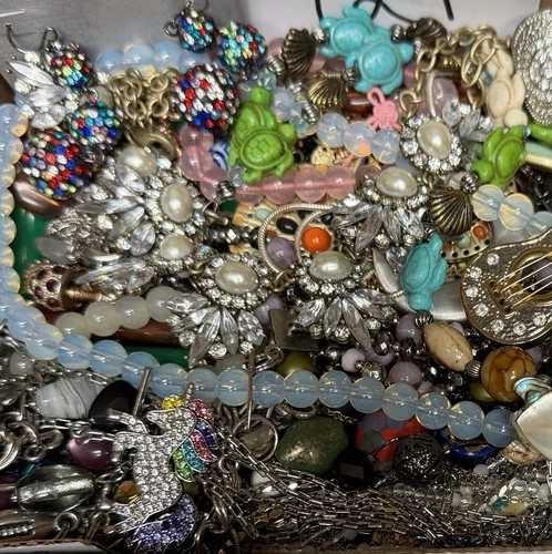 Vintage & Modern Some Signed Costume Jewelry Lot Full Small Priority Box # 121