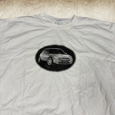 Vintage Y2K Mini Cooper T-Shirt Men’s Size XL White Graphic Print Cars Auto