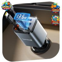 Usb C Auto LadegeräT 69W Mit Einziehbarem Kabel FüR Iphone/Samsung