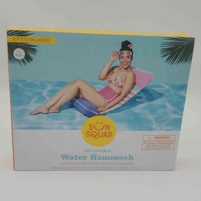 Sun Squad Water Hammock Inflatable Pool Float, 3 ft 5 in Long w/ Repair Patch