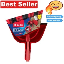 Eco-Friendly One Sweep Broom with Step-On Dustpan - Quiet & Effective Cleaning