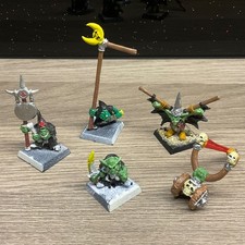 Warhammer 4 Metal Night Goblins - Leader - DoomDiver - War Gong - Banner Bearer