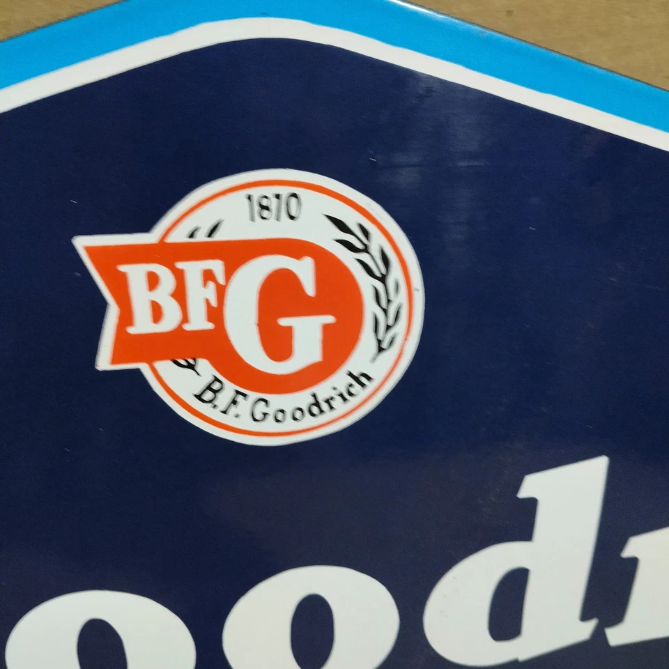 B.F Goodrich Tires Batteries Porcelain Enamel Sign 40 x 18 Inches 2 Sided - Image 4 of 4