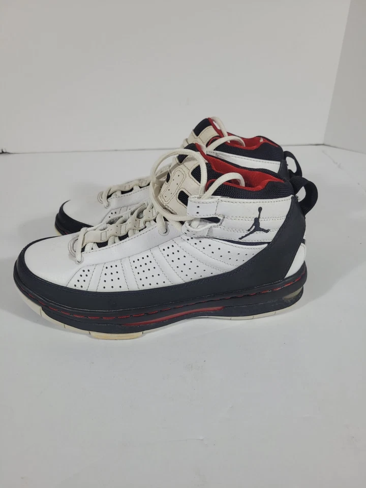 JORDAN FLIGHT TEAM:395467-101 White/black Varsity Red Sneakers Men’s Sz Y5.5 - Image 3 of 4