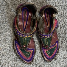 Women s Multicolor Beaded Open-Toe Sandals Pair