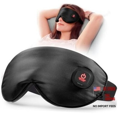 Heated Eye Mask, Silk Cordless Warm Eye Compress for Dry Eyes, Light Black