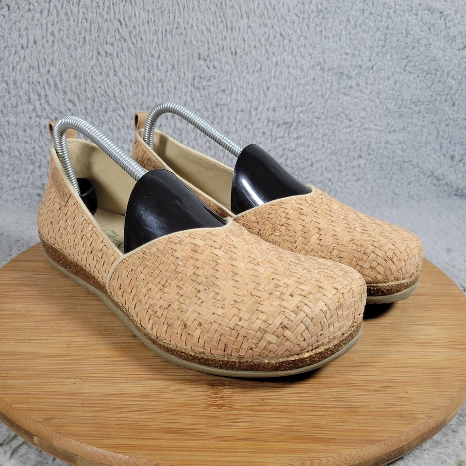Stegmann Liesl Skimmer Cork Basket Weave Women’s Size 10 Brown Vegan Clogs Shoes - Image 4 of 4