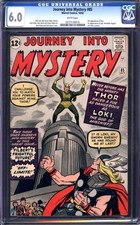 JOURNEY INTO MYSTERY #85 CGC 6.0 WHITE PAGES // 1ST APPEARANCE OF LOKI 1962