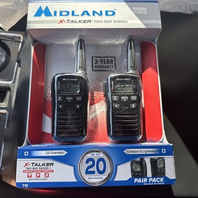 Midland X-Talker Two Way Radio Walkie Talkies Weather Alert Model T10 Hunting