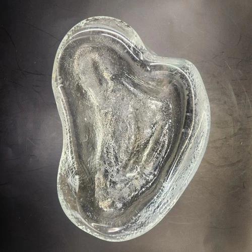 Vintage 1960's Mid Century BLENKO Glass Freeform Ashtray Bowl Crystal