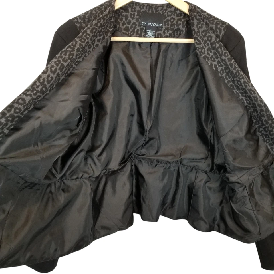 Cynthia Rowley Women's Lined Ponte Knit Black Gray Blazer Jacket Size XL - Image 4 of 4