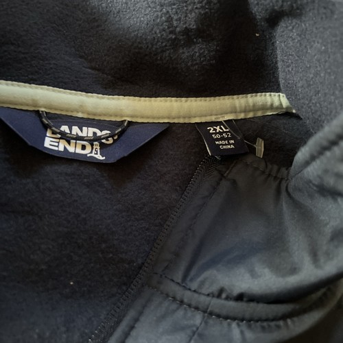 Lands' End Fleece Jacket Men’s Size 2XL Navy Blue NEW - Picture 4 of 7