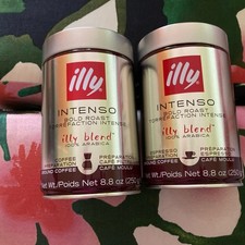 Lote 2 latas de café illy vacías herméticas contenedor almacenamiento cocina despensa 
