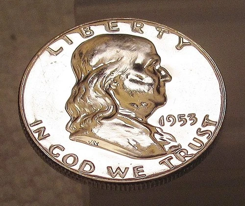 1953 IMPAIRED  Proof  Franklin   " Blazing  Original  Luster "  #207 ~  1