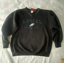Vintage 90s Philadelphia Eagles NFL Brand V-neck Sweatshirt Size Large