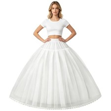 Women's Multiple Layers Hoopless Petticoat Crinoline Underskirt One Size