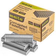 Corrugated W Staples 25 Gauge 1-Inch Crown 1/2-Inch Length Fasteners for