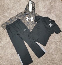 Boys Activewear Complete Outfit Set Size Medium Hoodie Pants Shirt Under Armour